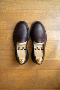 Slipper - Chaussures Cuir Grainé Bordeaux