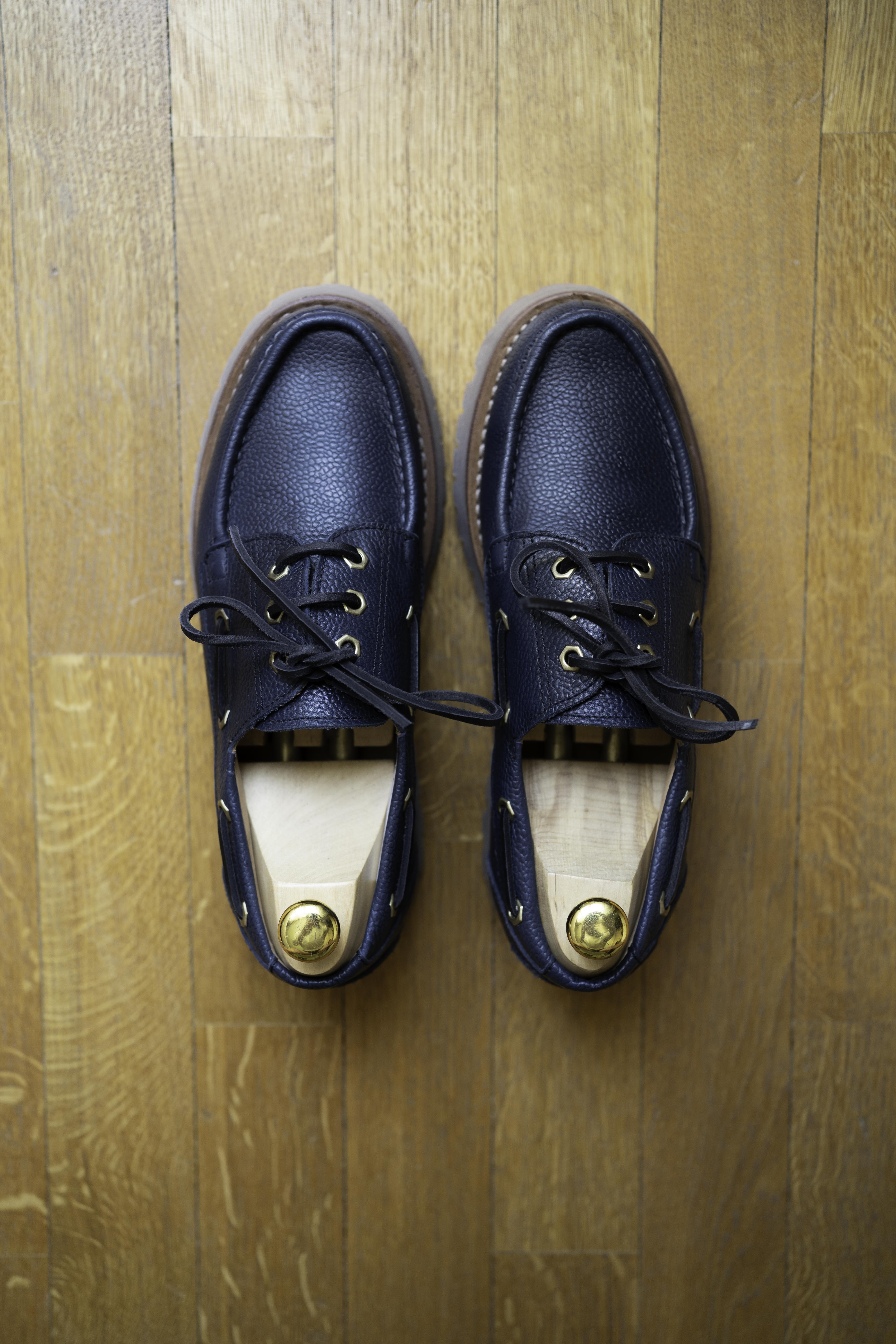 Deck - Chaussures Bateau Cuir Grainé Marine