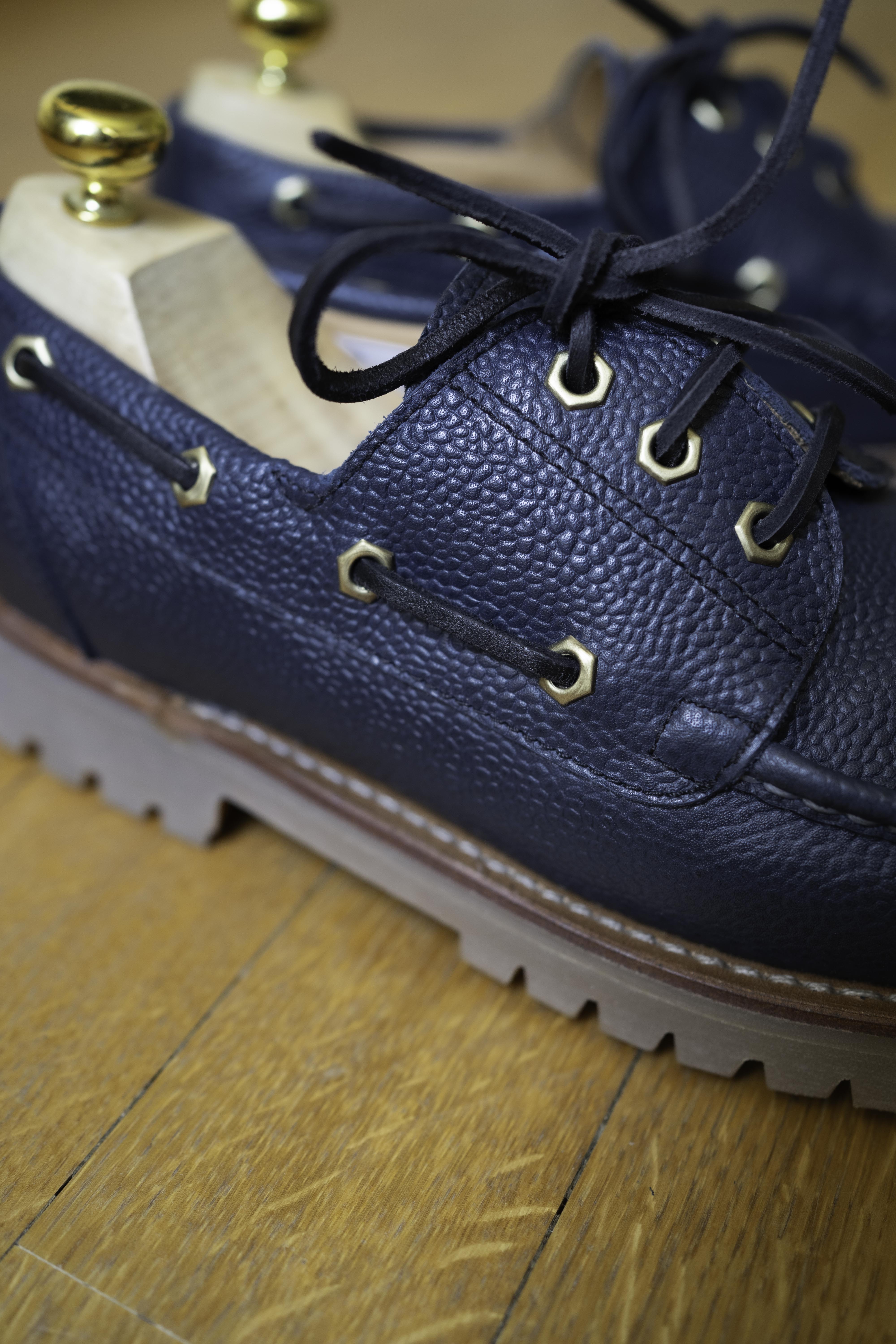 Deck - Chaussures Bateau Cuir Grainé Marine