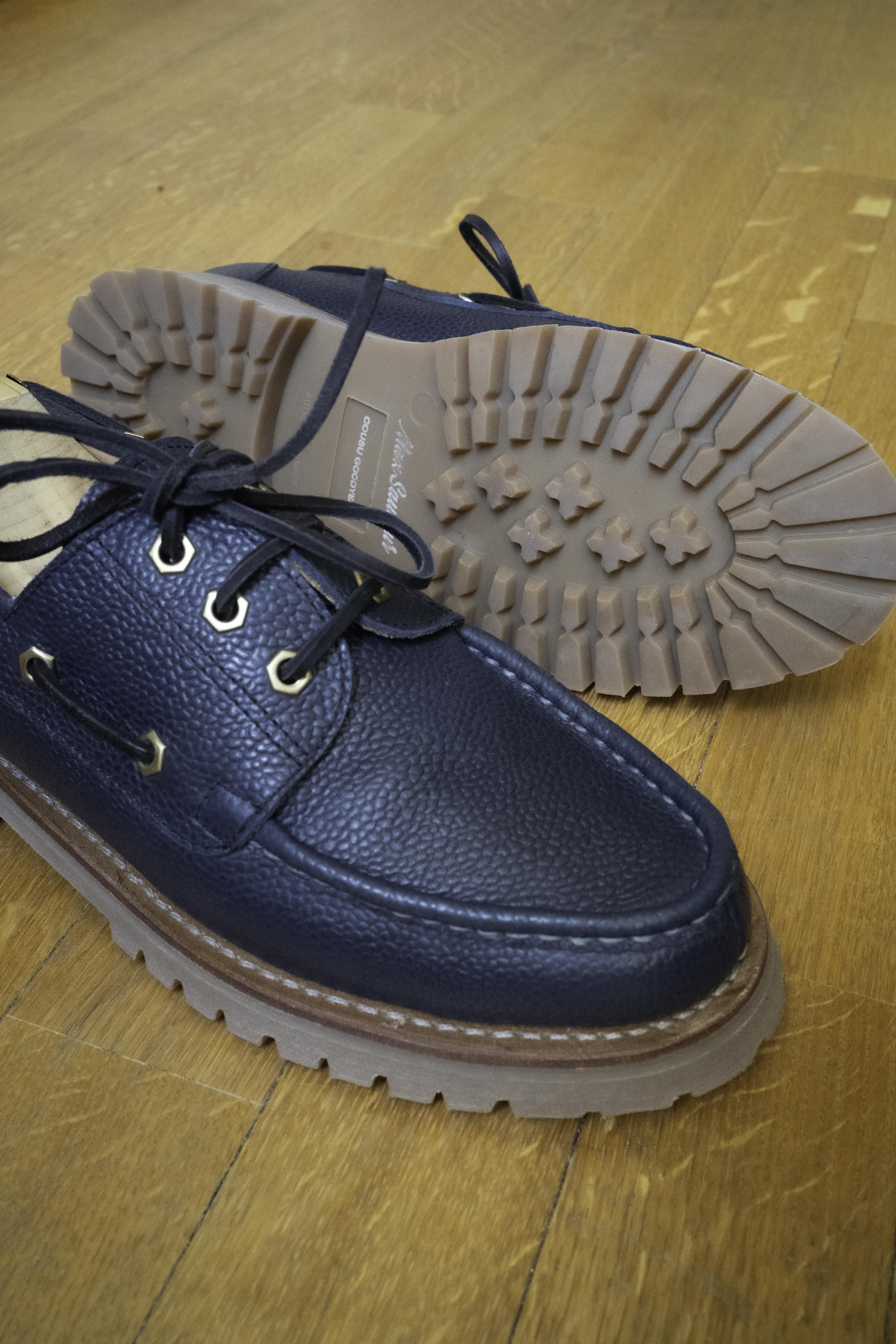 Deck - Chaussures Bateau Cuir Grainé Marine