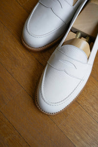 Winston - Chaussures Mocassin Cuir Grainé Blanc