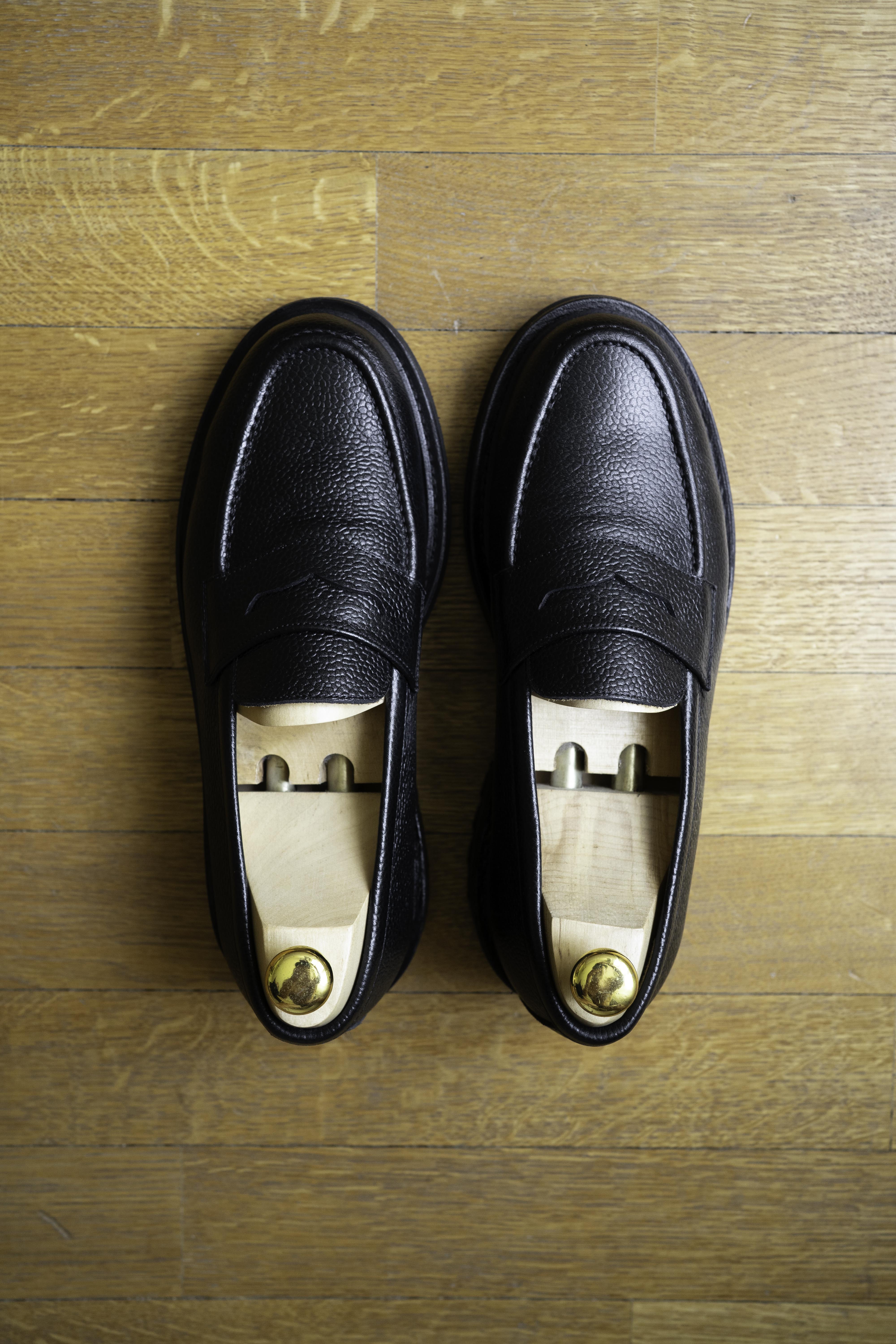 Paul - Chaussures Mocassin Cuir Grainé Noir