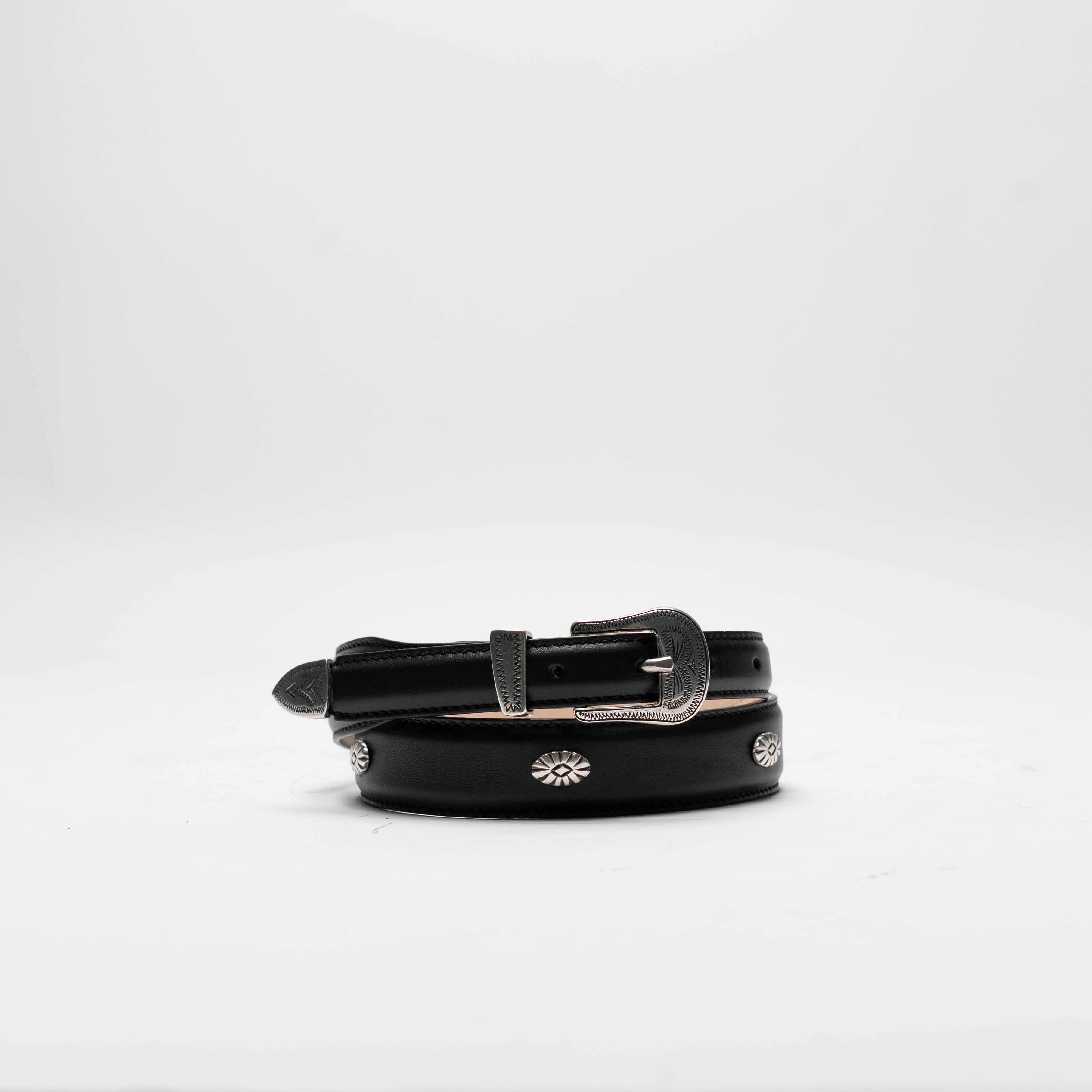 Carter - Ceinture Western en Cuir Noir