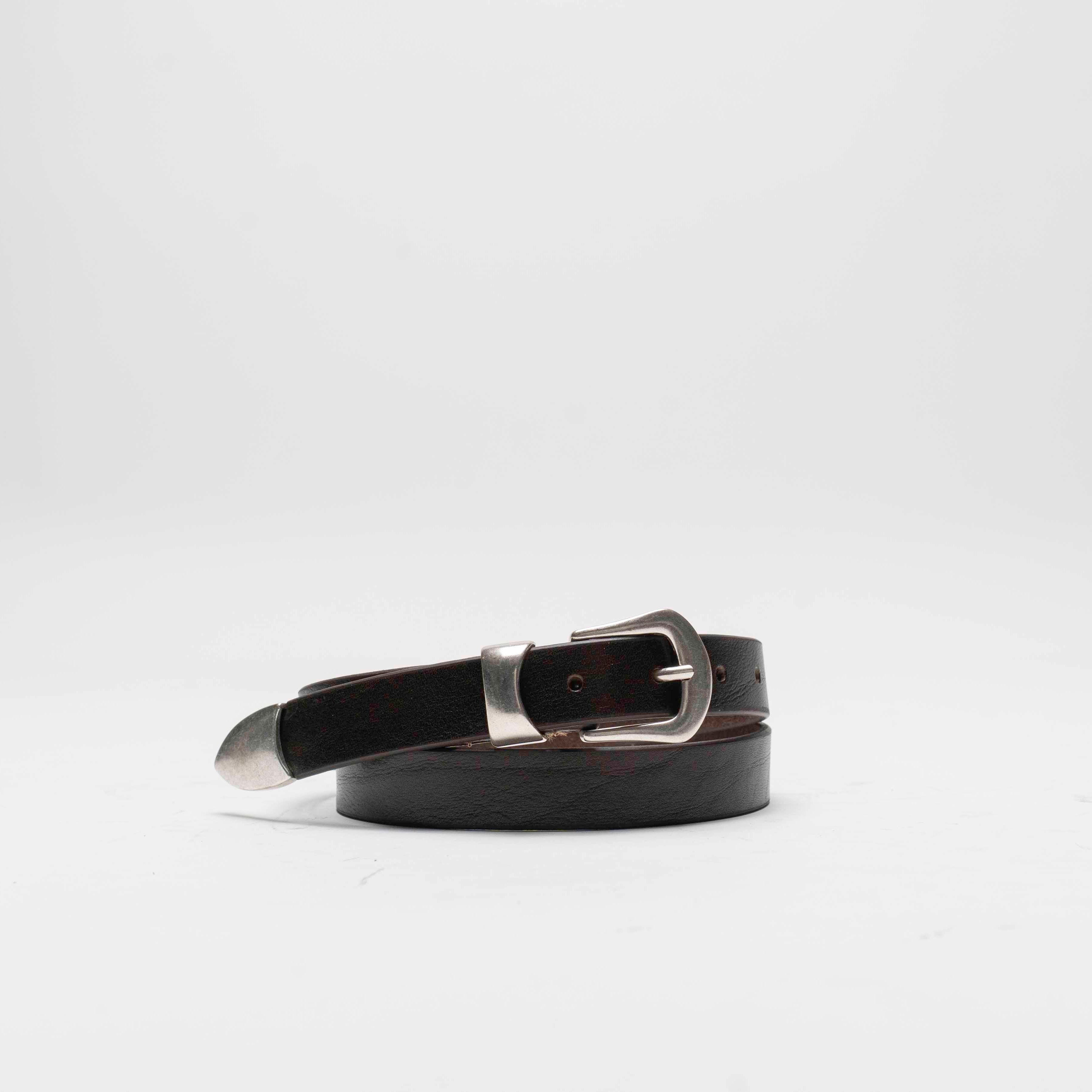 Jason - Ceinture Western en Cuir de veau Noir