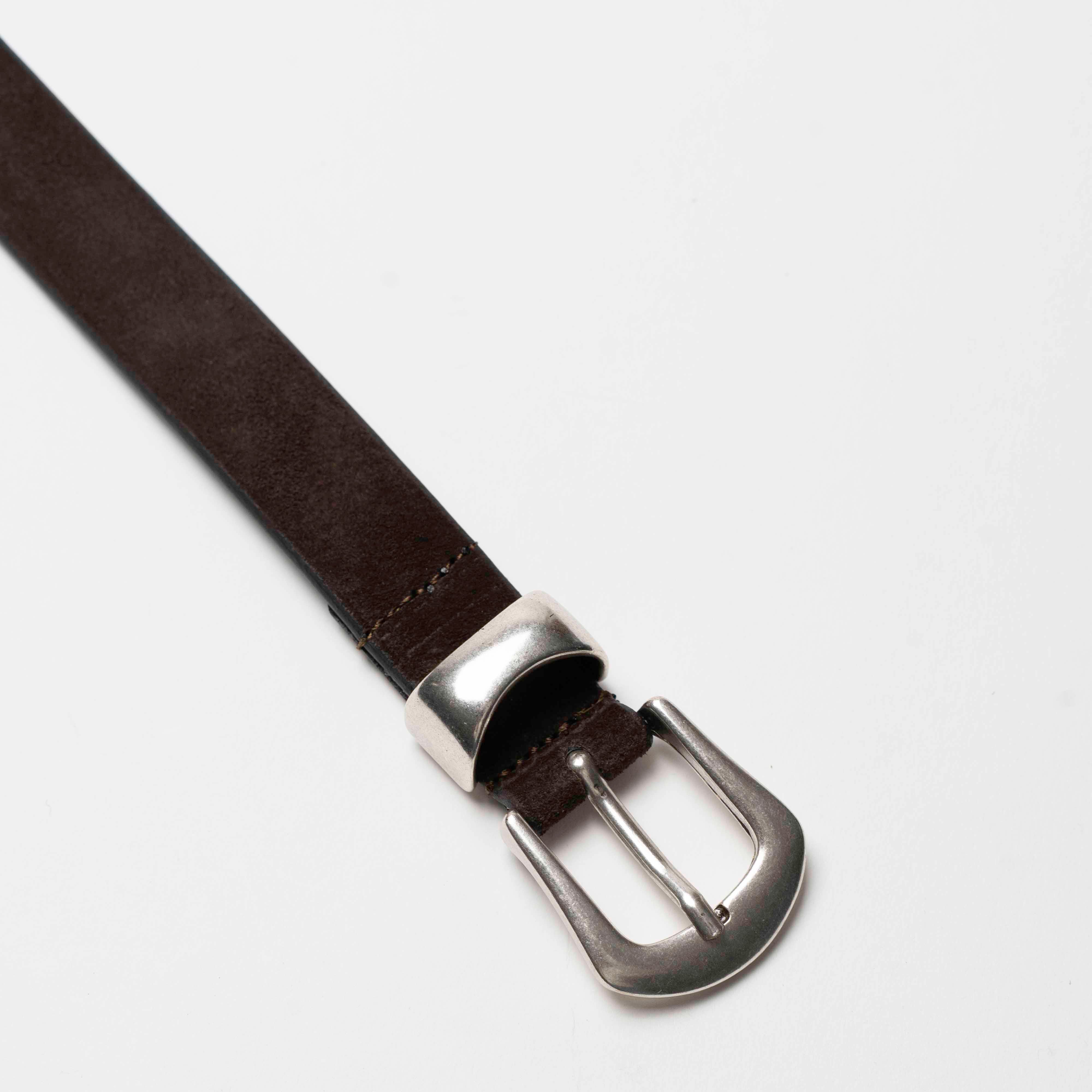 Jason - Ceinture Western en Cuir de veau daim Marron