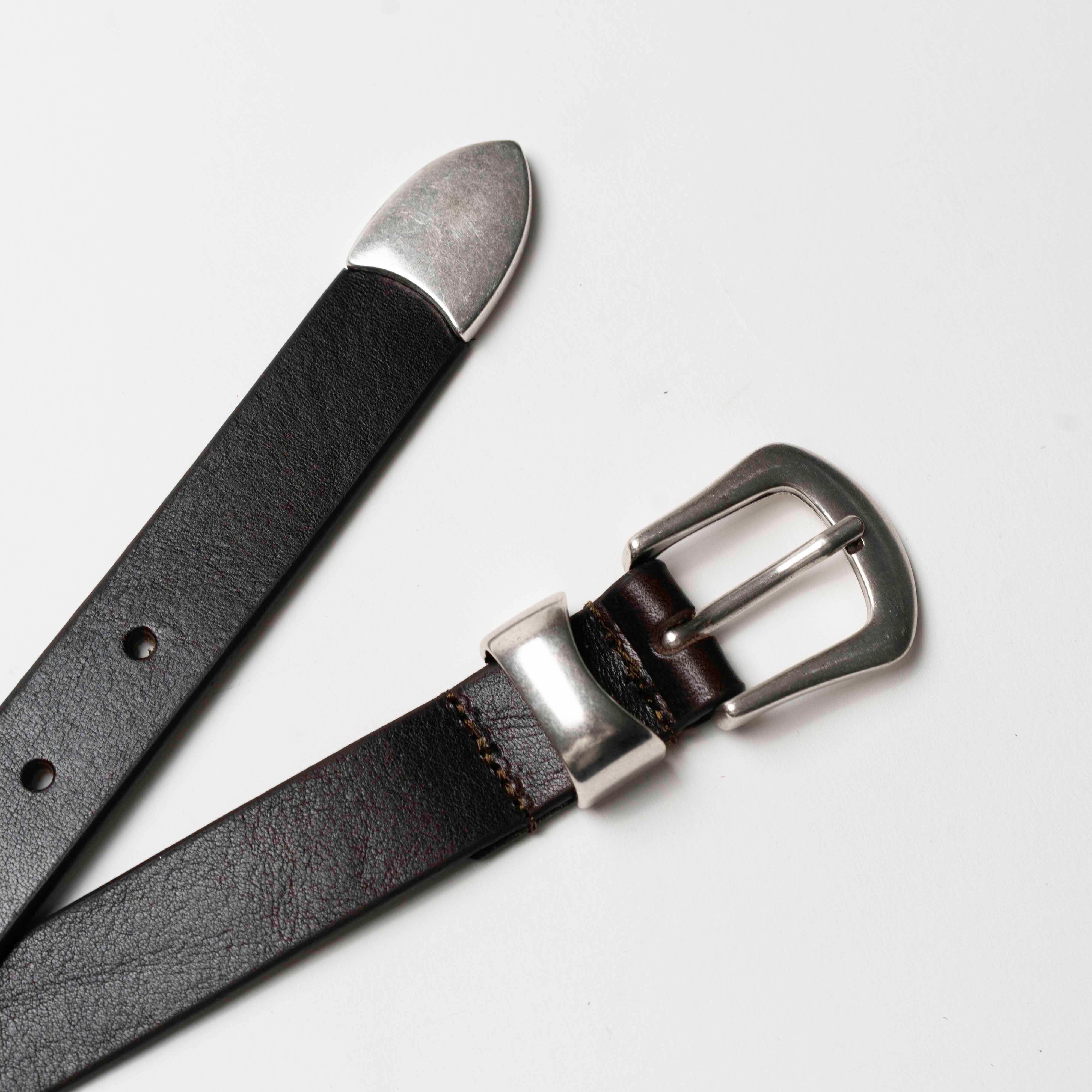 Jason - Ceinture Western en Cuir de veau Noir