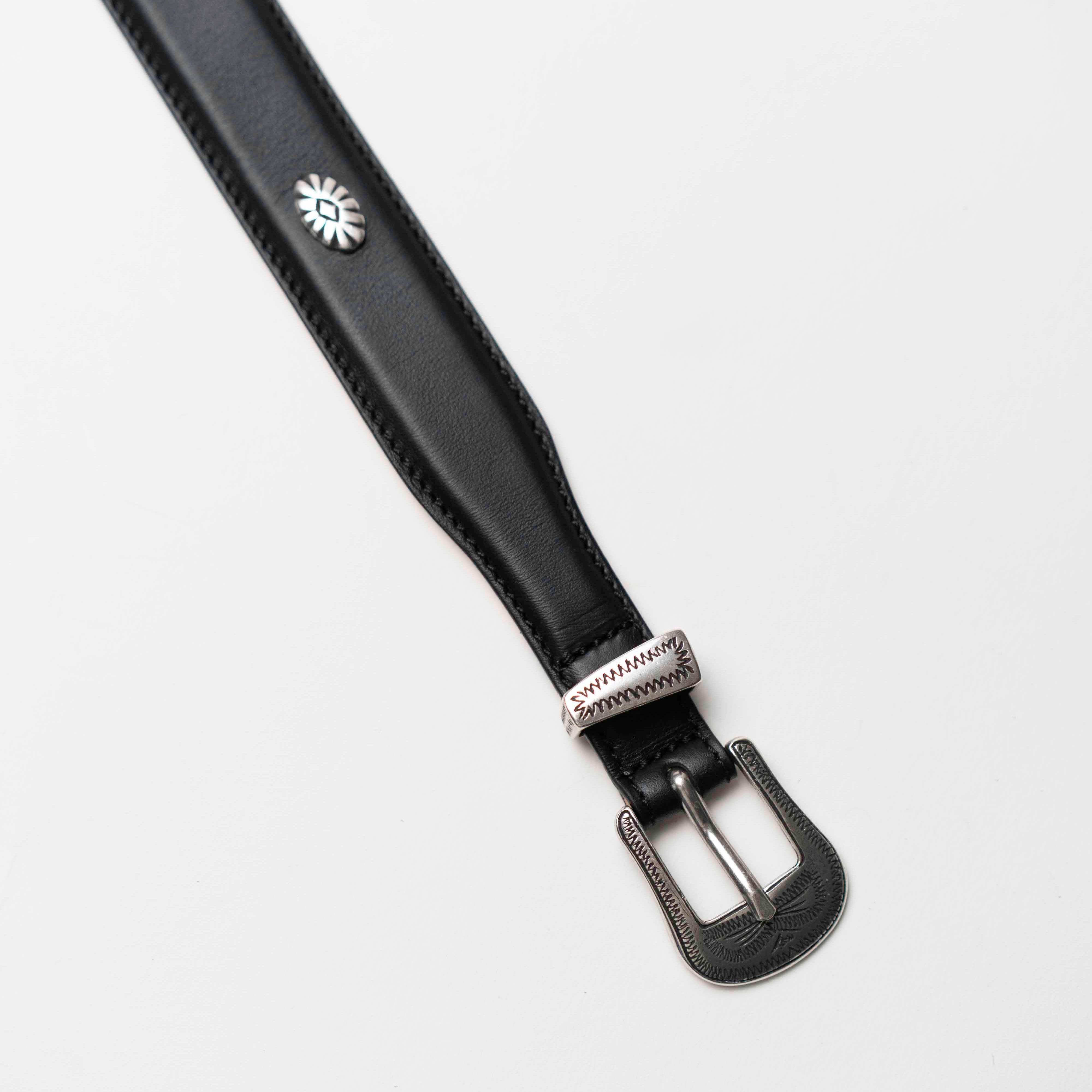 Carter - Ceinture Western en Cuir Noir