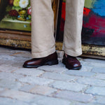 Charger l&#39;image dans la galerie, Slipper - Chaussures Cuir Grainé Bordeaux

