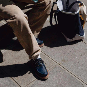 Deck - Chaussures Bateau Cuir Grainé Marine