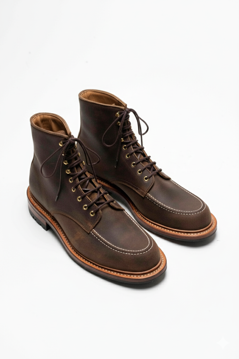 Springsteen - Chaussures Boots Cuir Gras Marron