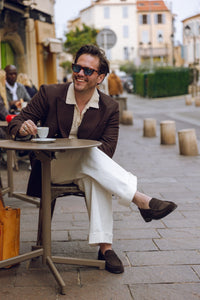 Peter A. - Chaussures Mocassin Daim Marron