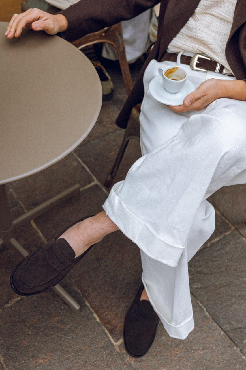 Peter A. - Chaussures Mocassin Daim Marron
