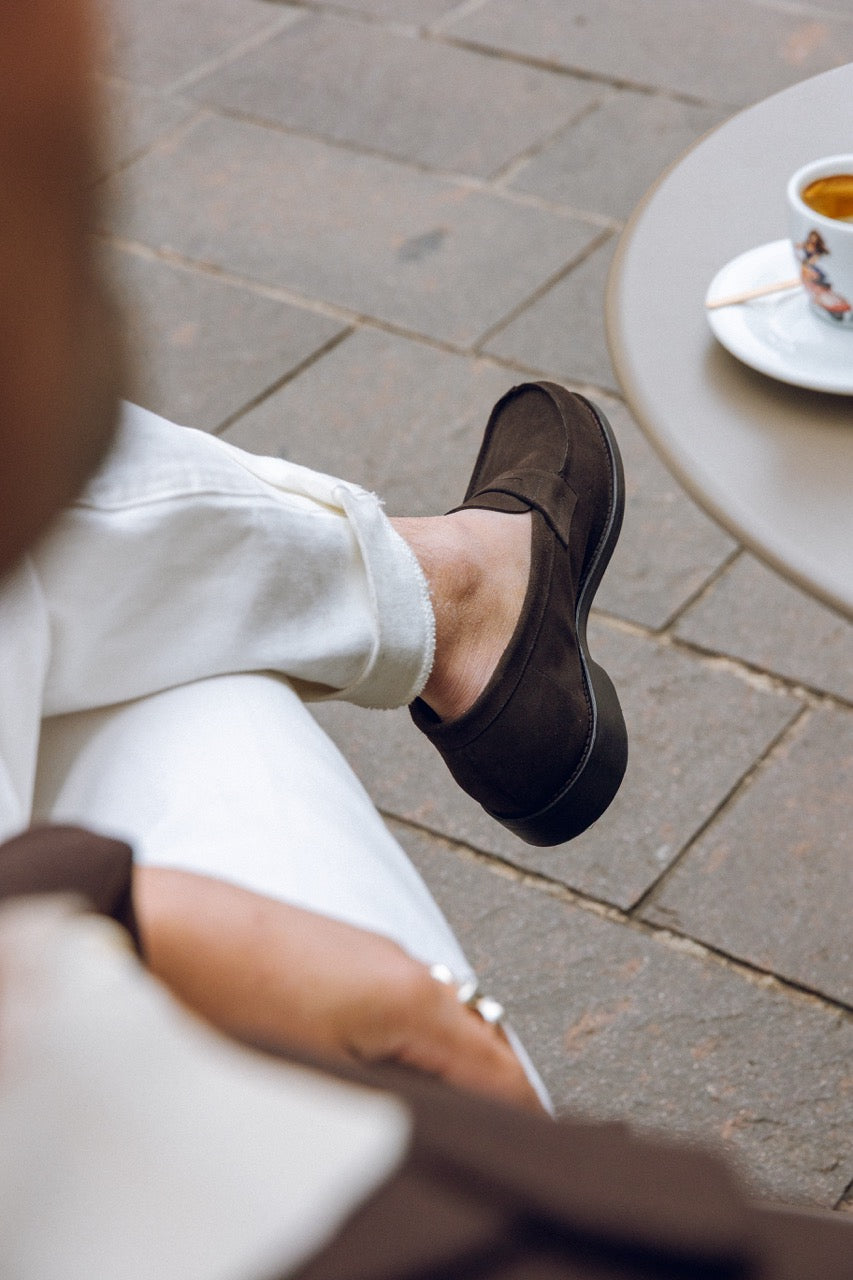 Peter A. - Chaussures Mocassin Daim Marron