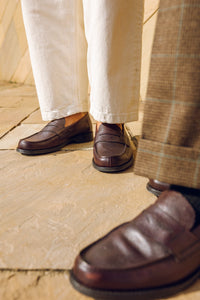Peter A. - Chaussures Mocassin Cuir Grainé Bordeaux