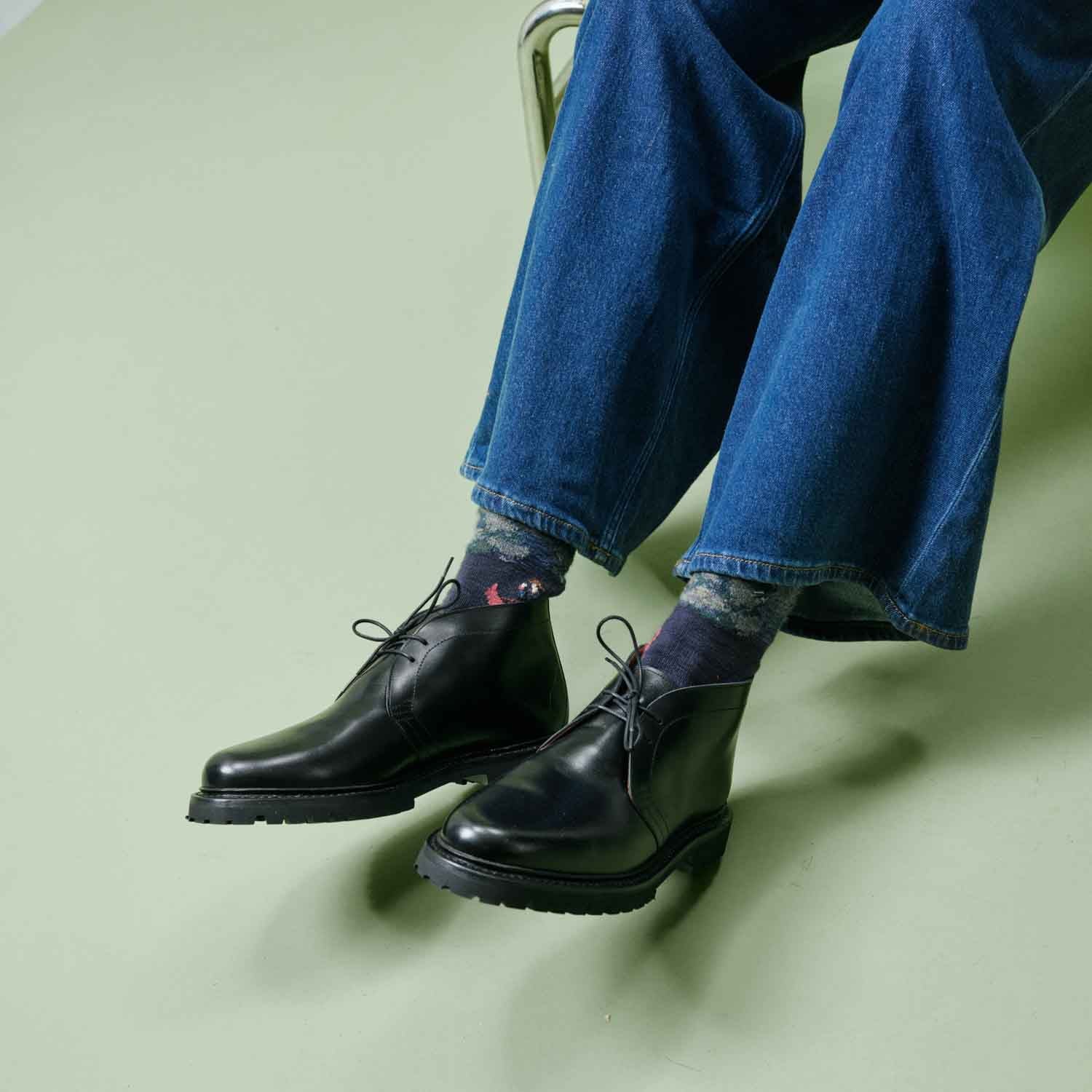 Nathan - Chaussures Chukka Boots Cuir Noir