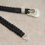 Charger l&#39;image dans la galerie, Butler - Ceinture Western tressée en Cuir de veau Noir
