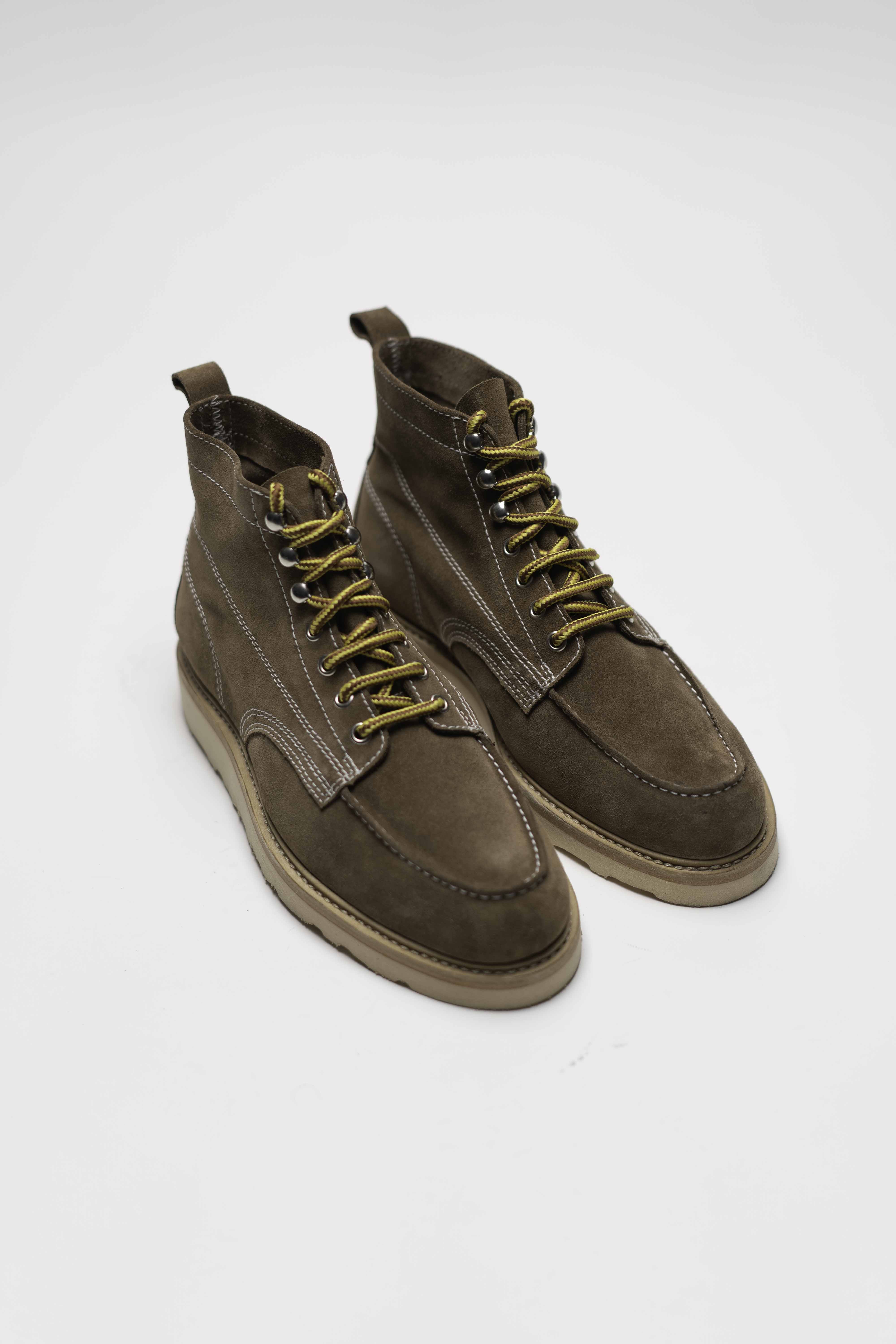 Powell - Chaussures Boots Daim Suede Taupe