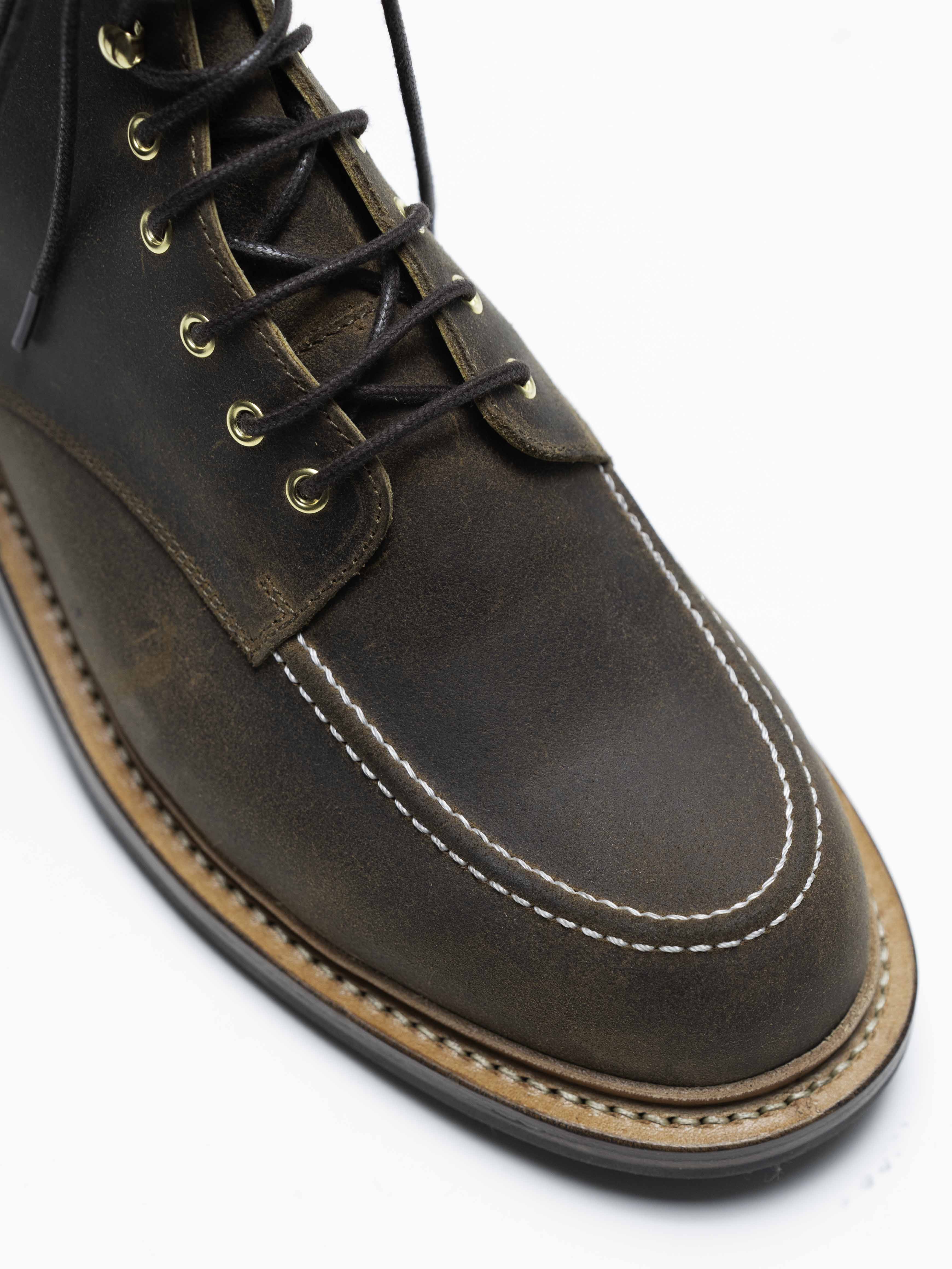 Springsteen - Chaussures Boots Cuir Gras Marron