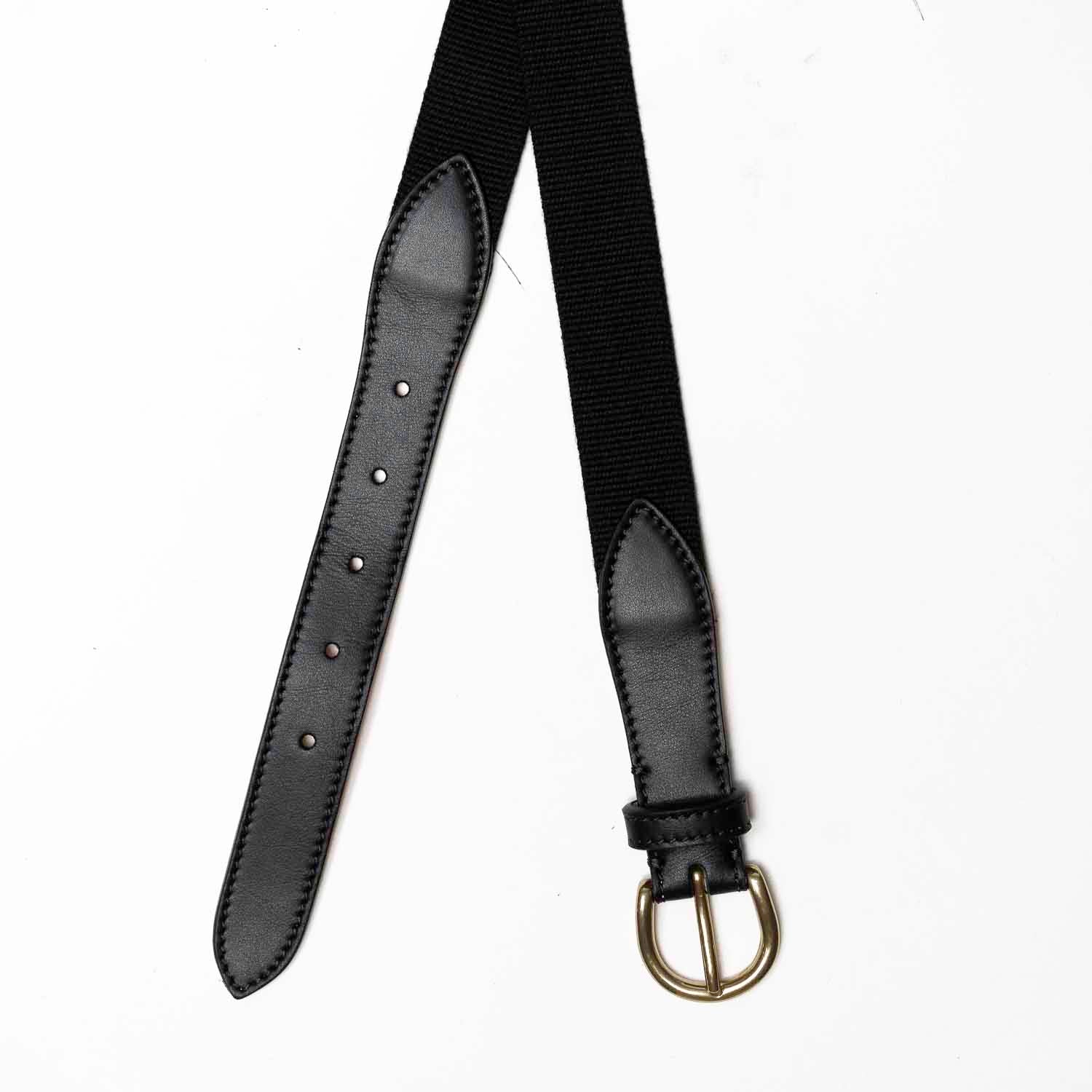 Mike - Ceinture en Cuir et Coton Noir