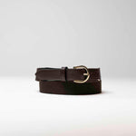 Charger l&#39;image dans la galerie, Mike - Ceinture en Cuir et Coton Marron
