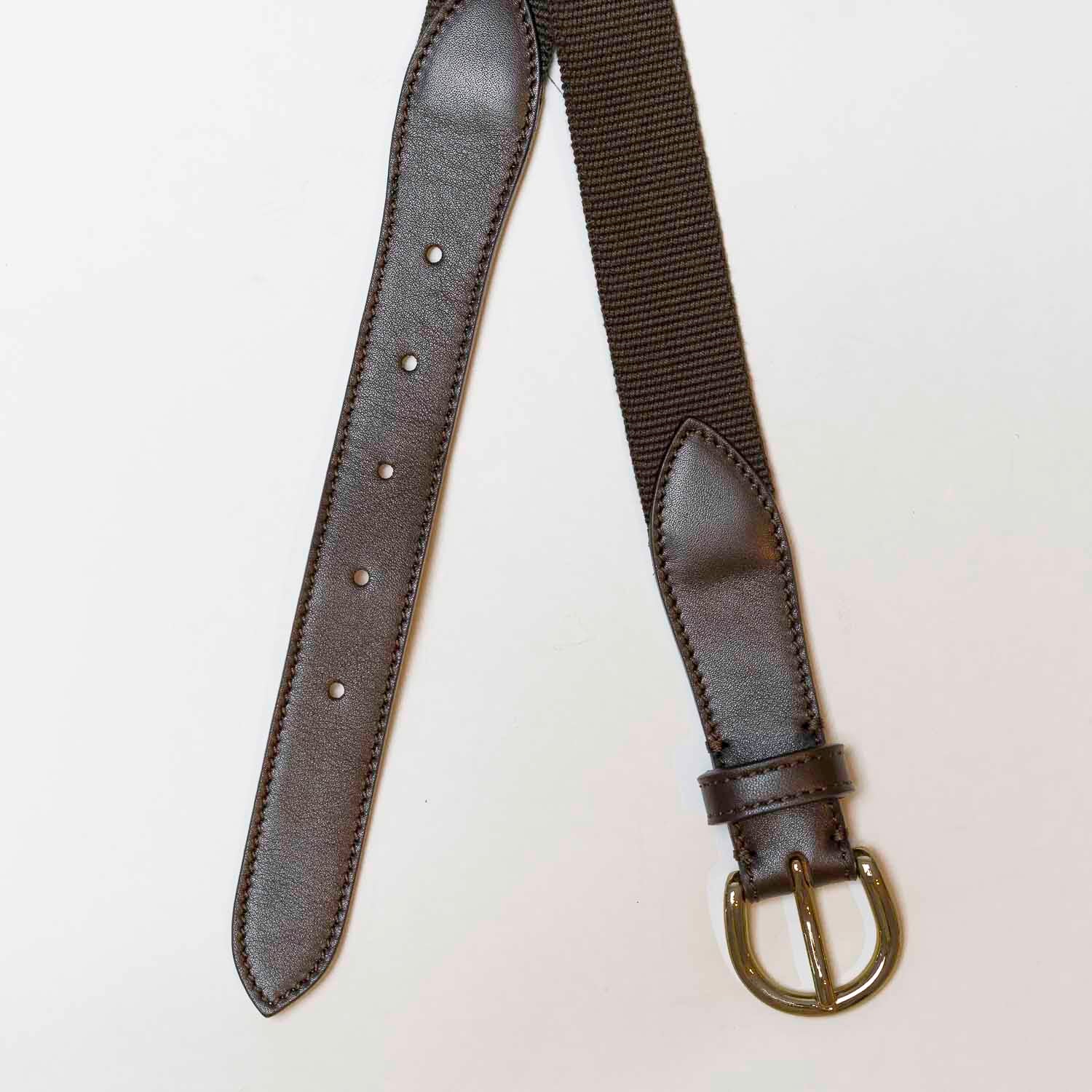 Mike - Ceinture en Cuir et Coton Marron