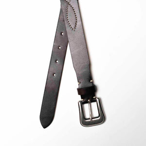 Travis - Ceinture Western en Cuir de veau Marron