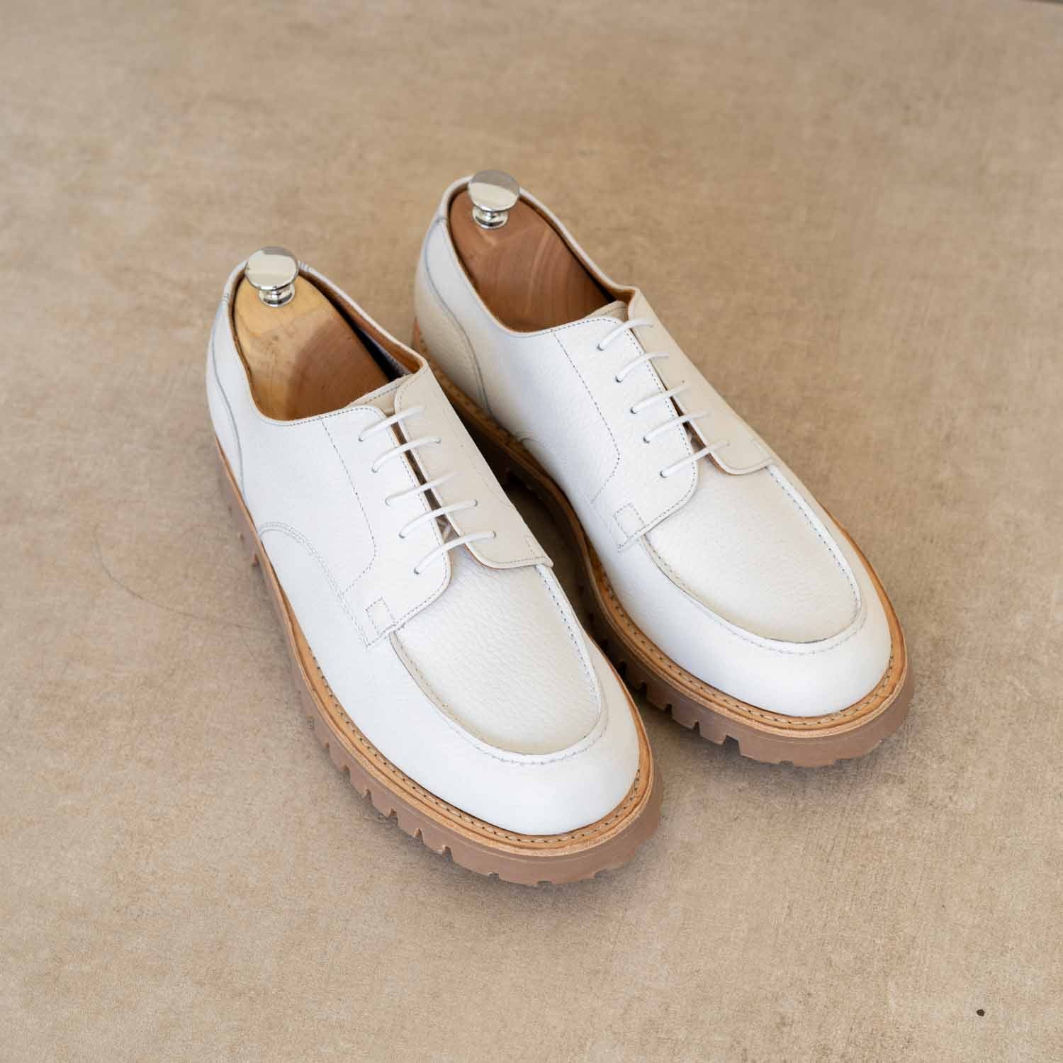 Wood - Chaussures Derby Golf Grainé Blanc