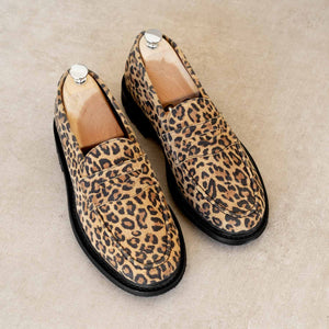 Paul Chaussures Mocassin Daim Leopard Max Sauveur