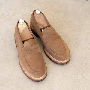 Paul - Chaussures Mocassin Daim Taupe