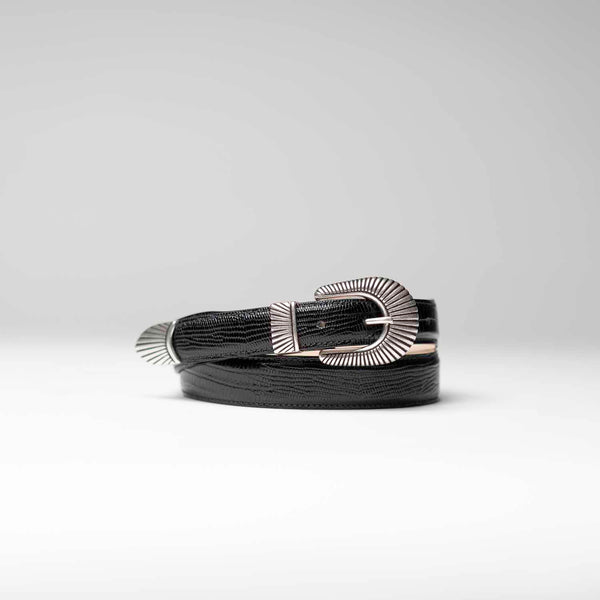 Ceinture Élastique en tresse noir et cuir veau lisse noir – J.M. Weston Ceinture Élastique en tresse noir et cuir veau lisse noir – J.M. Weston