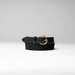 Mike - Ceinture en Cuir et Coton Noir