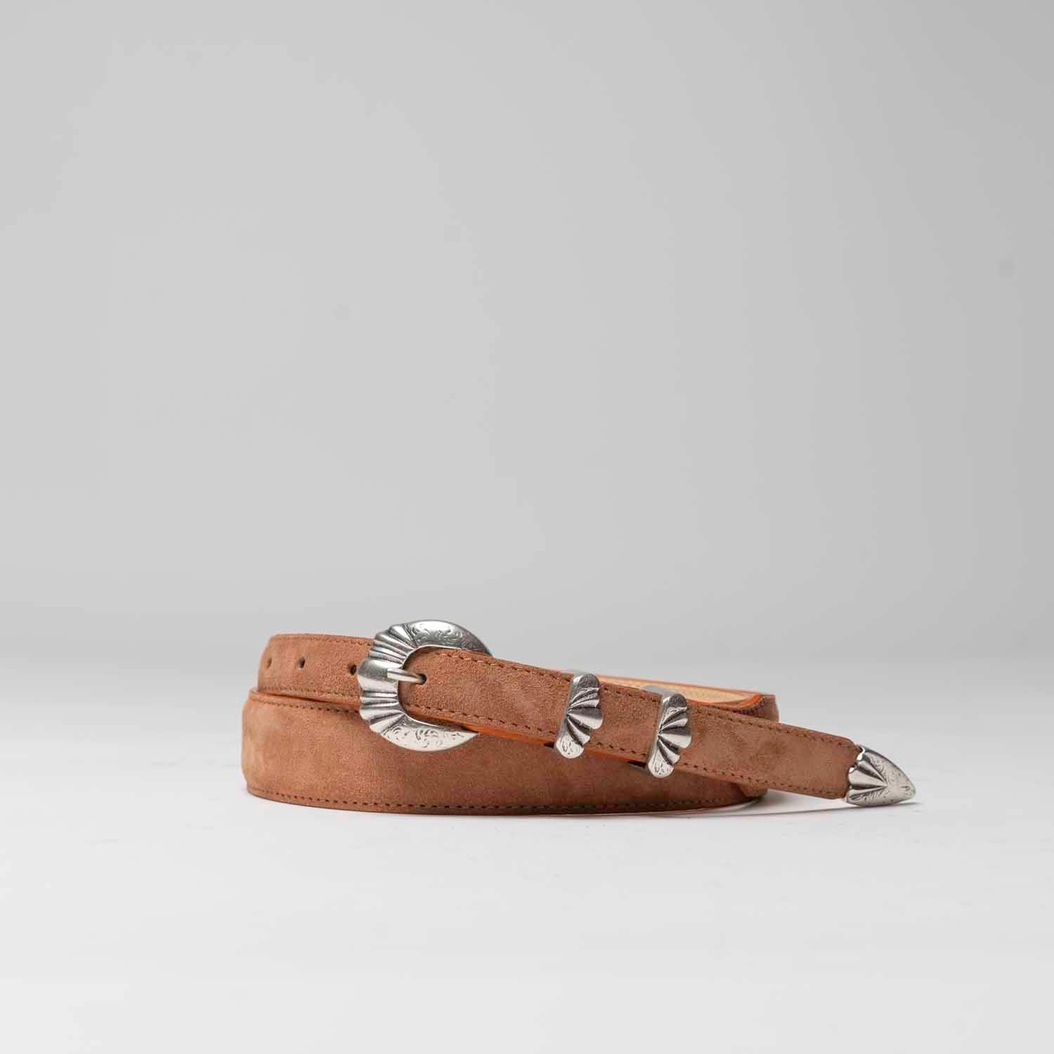 Angel - Ceinture Western en Daim Marron