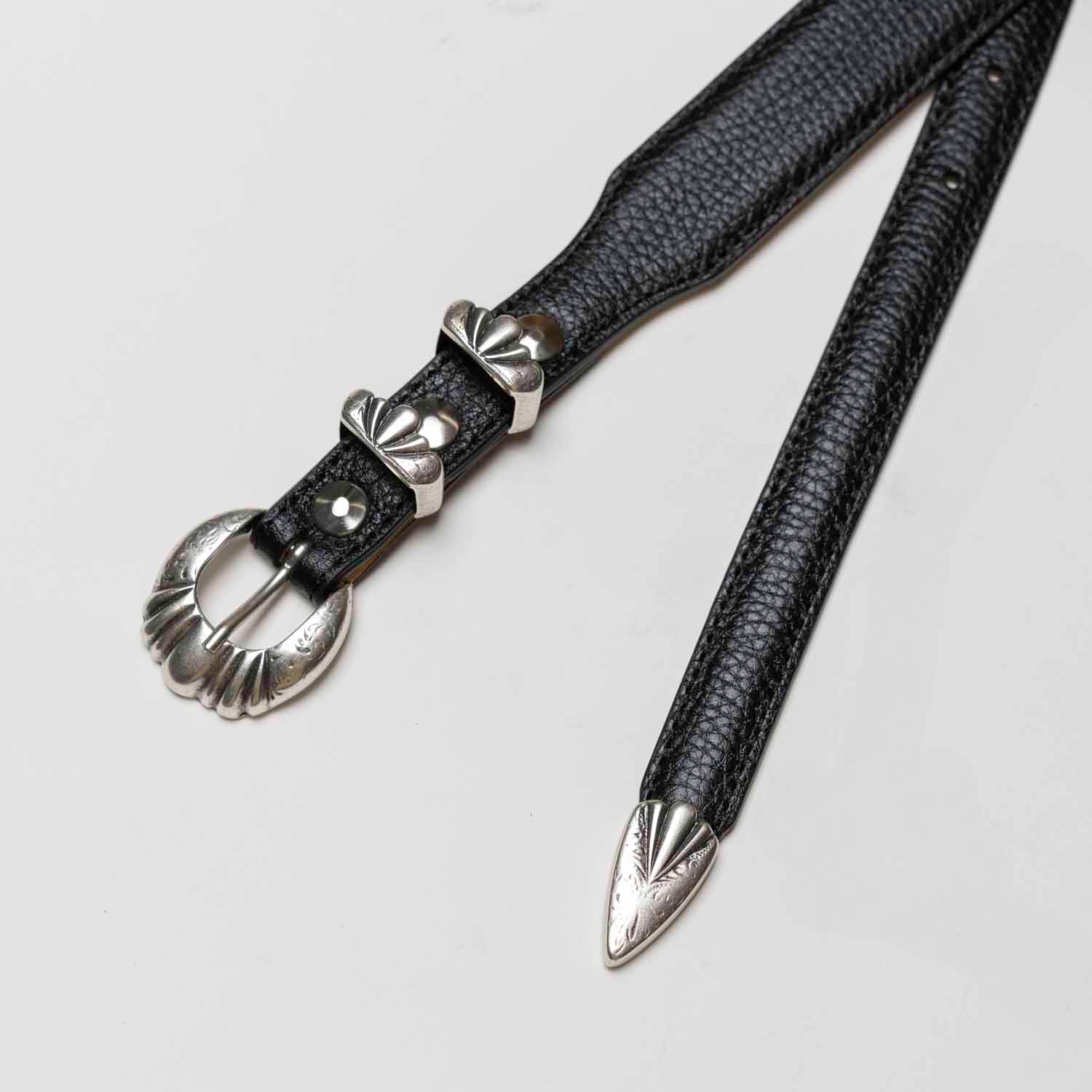 Angel - Ceinture Western en Cuir Noir