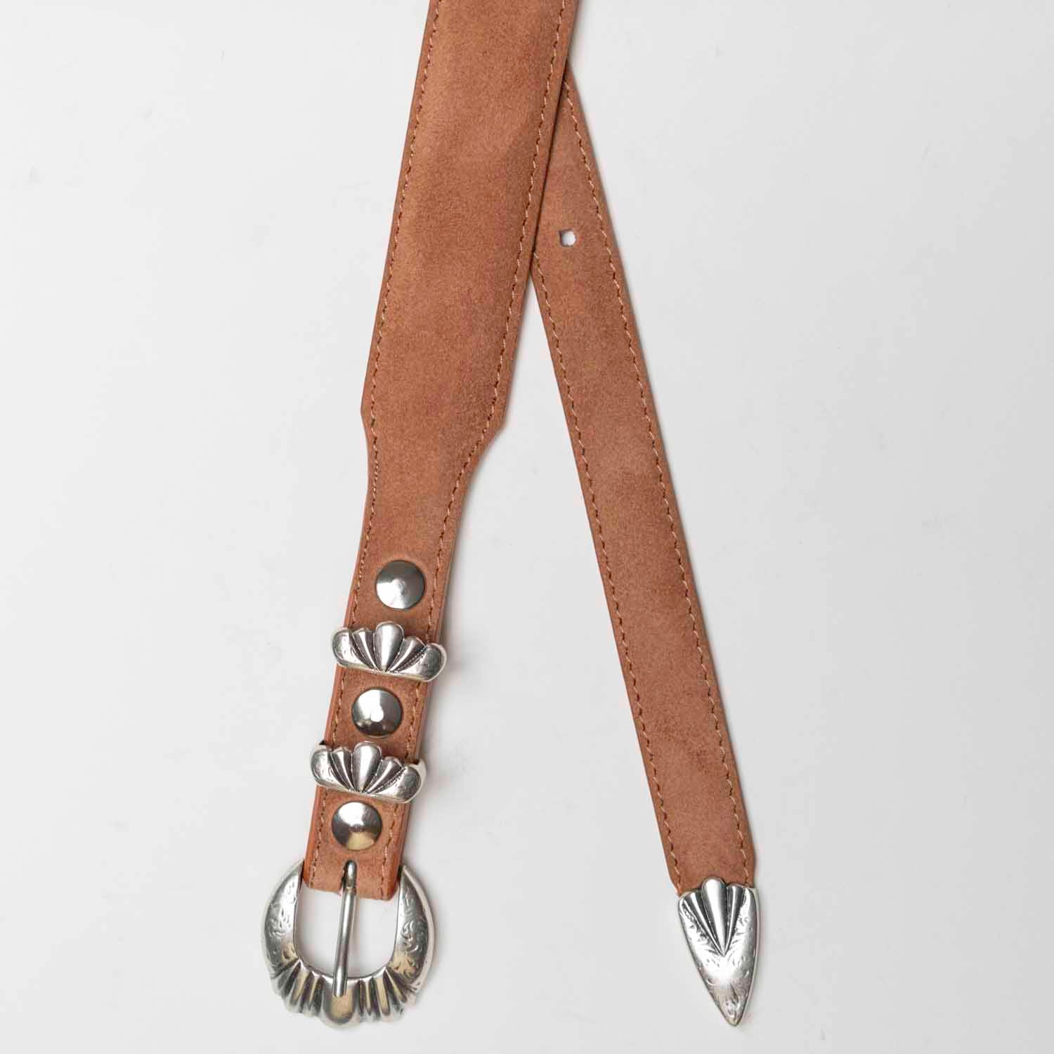 Angel - Ceinture Western en Daim Marron