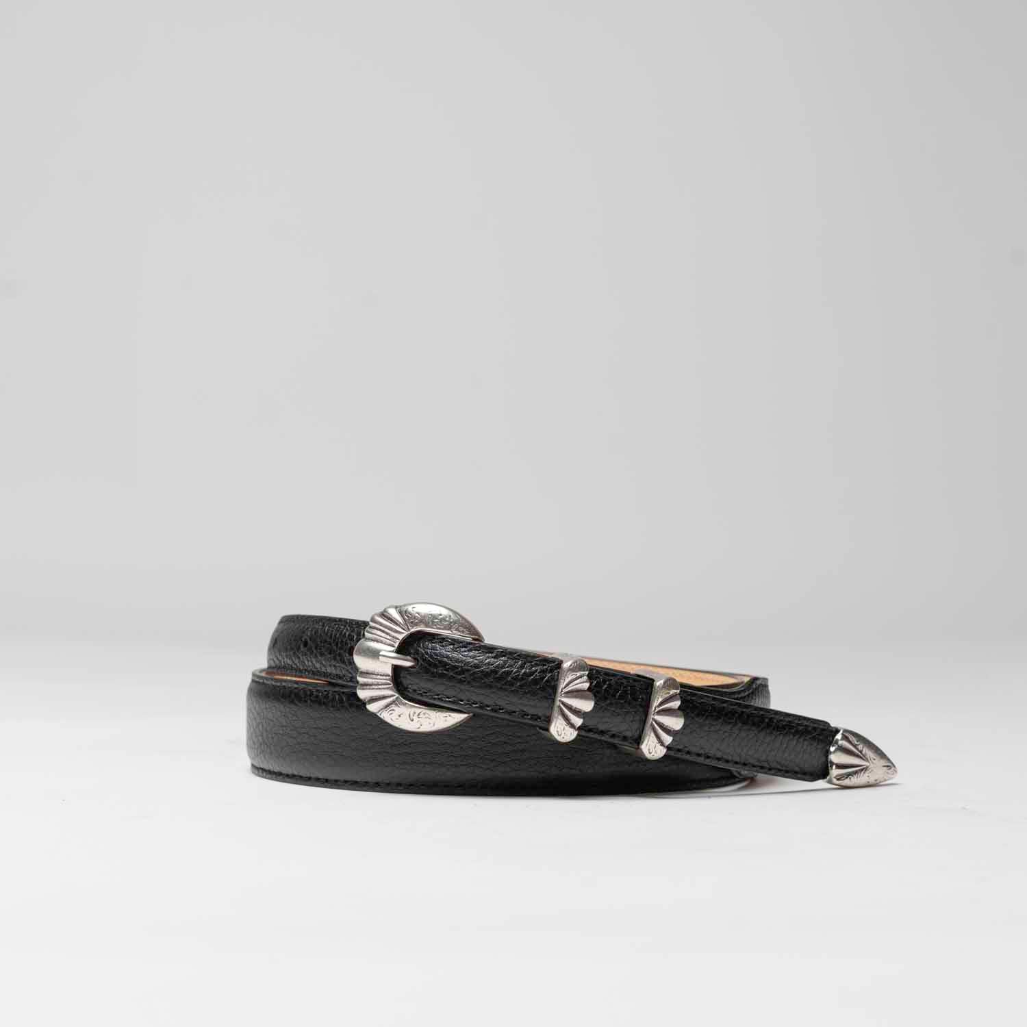 Angel - Ceinture Western en Cuir Noir