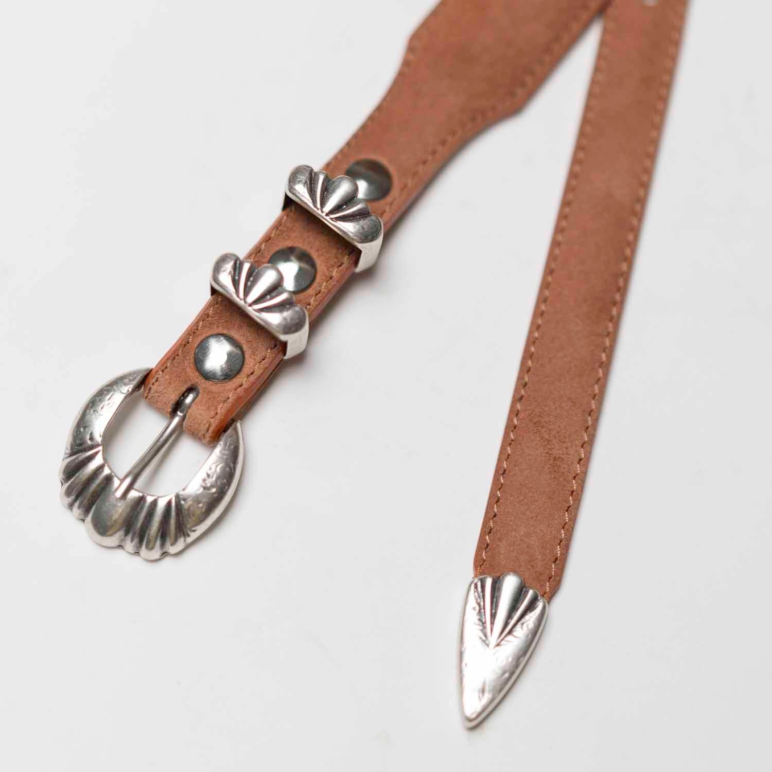 Angel - Ceinture Western en Daim Marron