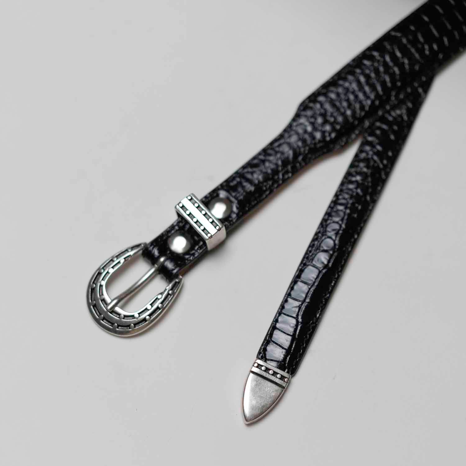 Tuco - Ceinture Western en Cuir de veau Noir