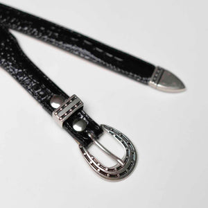 Tuco - Ceinture Western en Cuir de veau Noir