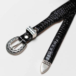 Tuco - Ceinture Western en Cuir de veau Noir