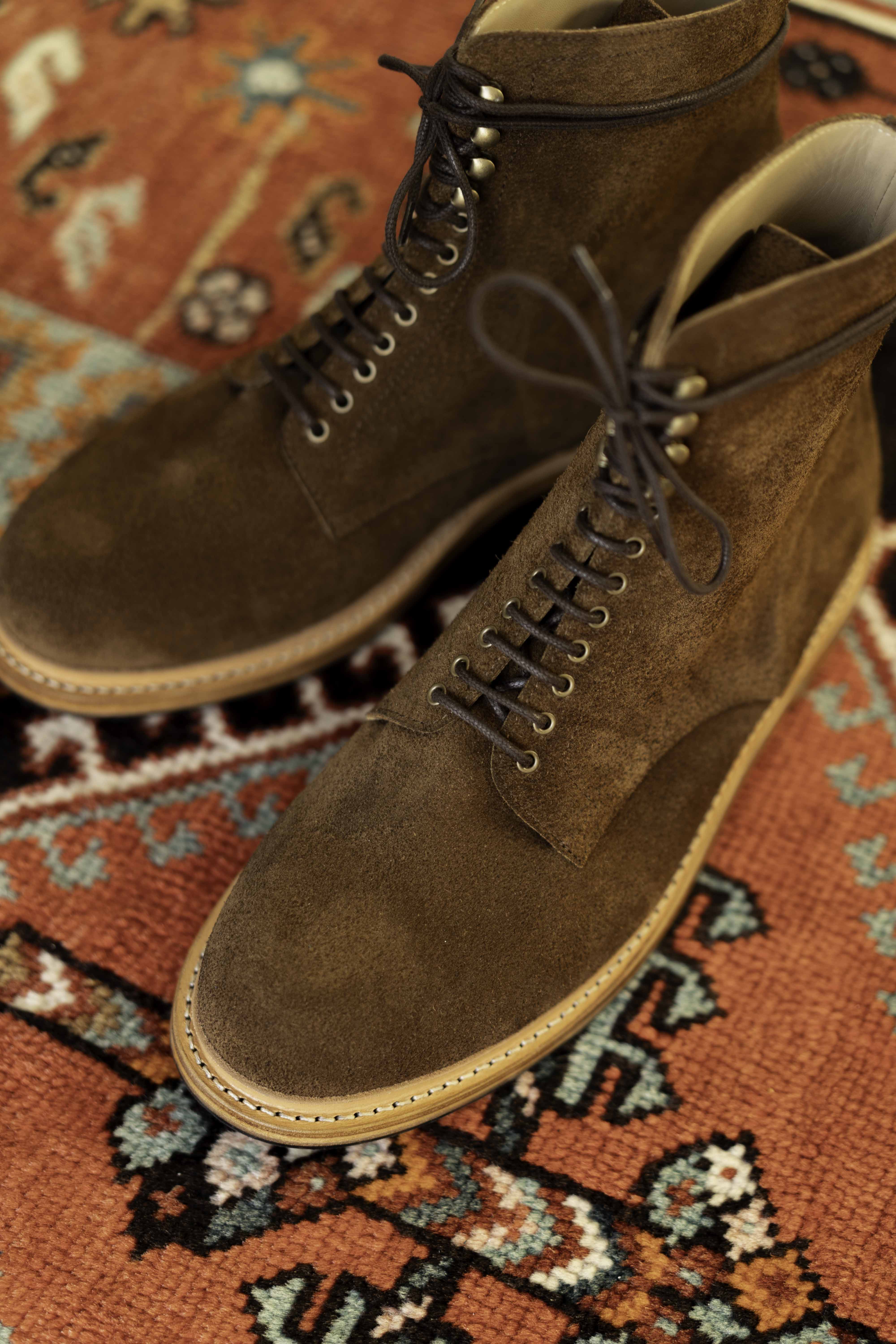 Plain Toe - Chaussures Boots Daim Cognac