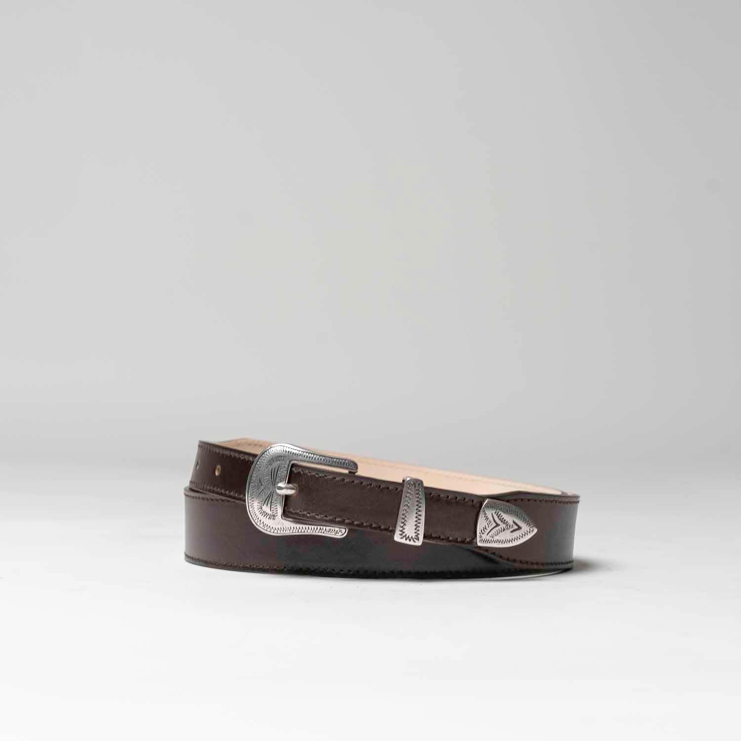 Luca - Ceinture Western en Cuir Marron