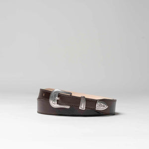 Luca - Ceinture Western en Cuir Marron