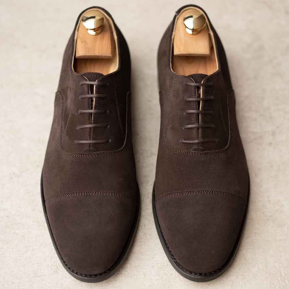 056 Chaussures Homme en cuir daim bleumarin