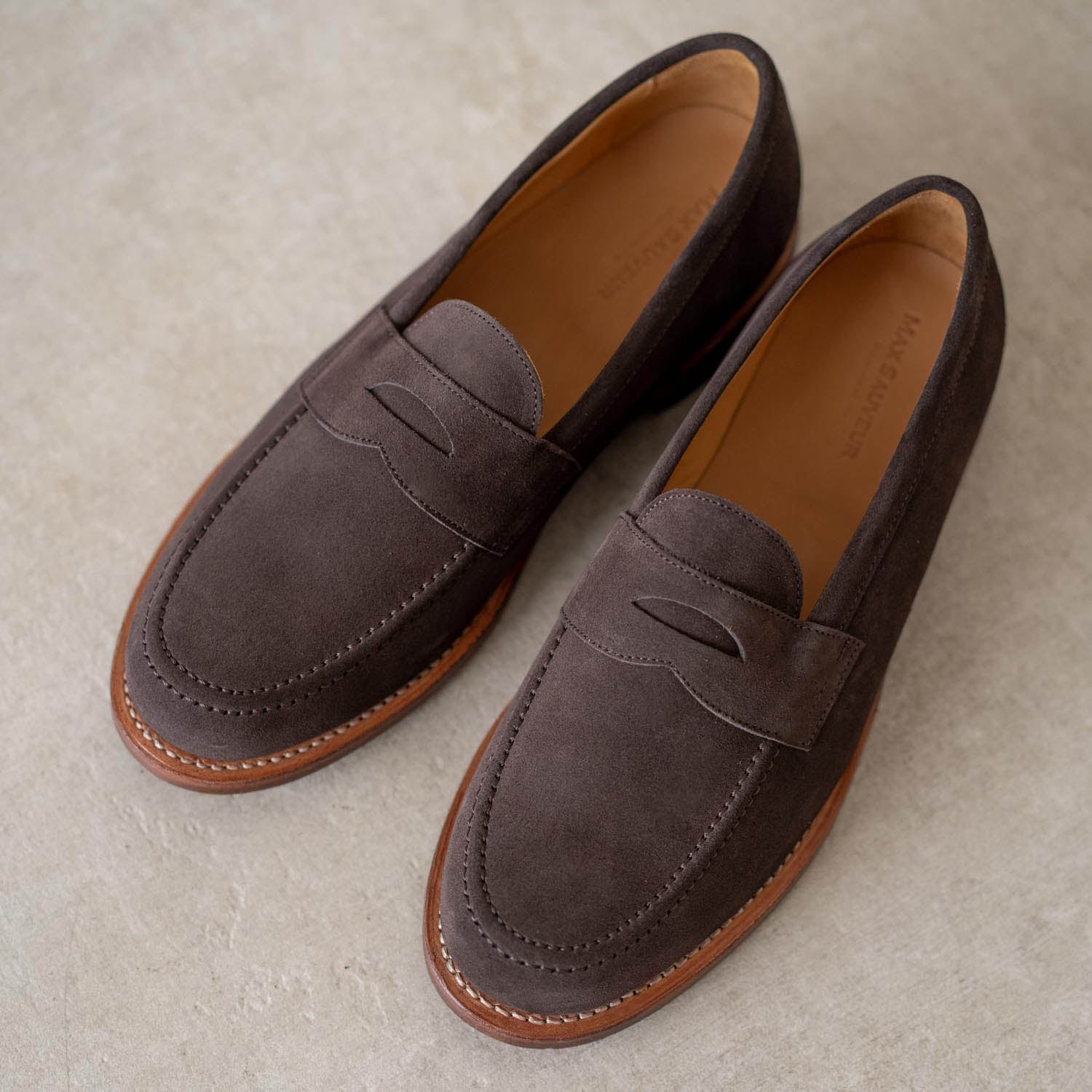 Penny Loafer - Chaussures Mocassin Daim Marron