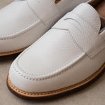 Charger l&#39;image dans la galerie, Penny Loafer - Chaussures Mocassin Cuir Blanc
