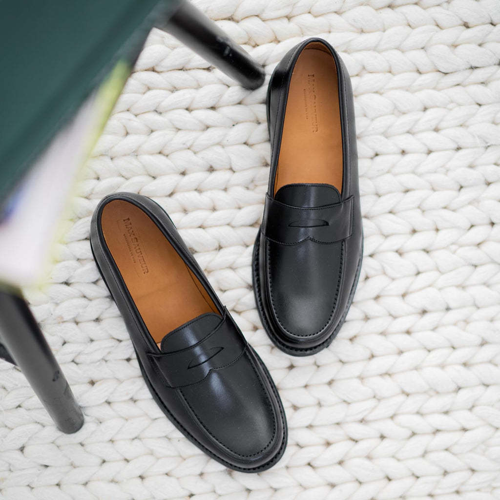 Mocassins Homme JITAI - Cuir Velours, Semelle Caoutchouc - Penny Loafers Ville, Décontracté Ou Habillé