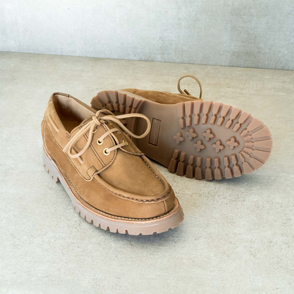 Deck Chaussures Bateau Cuir Nubuck Beige